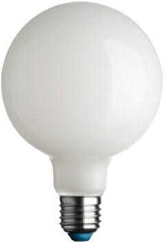 Lampadina LED globo opale D126 E27 8w resa 100w